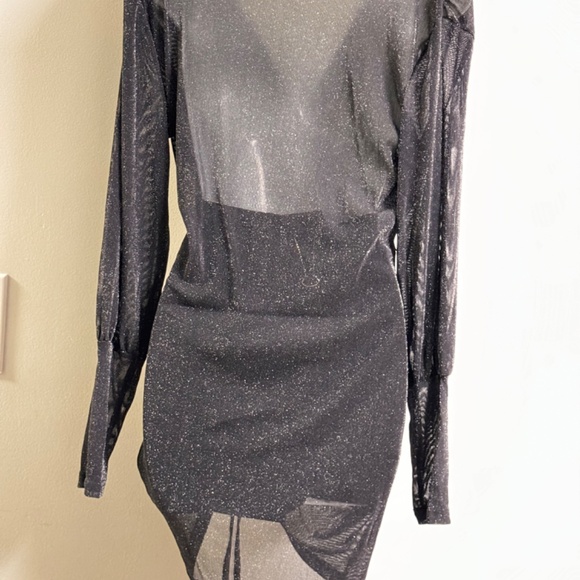 2pc Long Sleeve Bodycon Sheer Mesh Dress new without tag - Picture 4 of 6